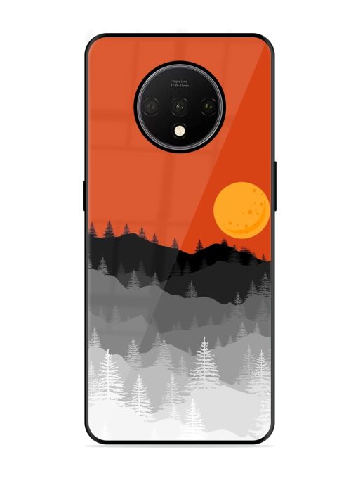 Mountain Lofi Sun Glossy Metal Phone Cover for Oneplus 7T