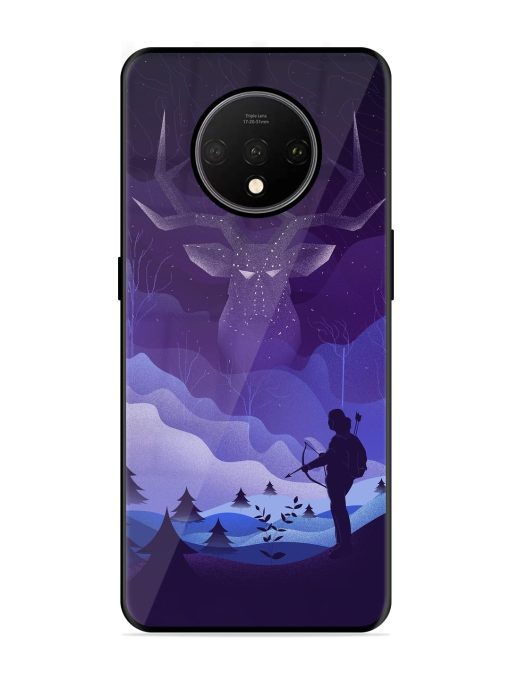 Deer Forest River Glossy Metal Phone Cover for Oneplus 7T