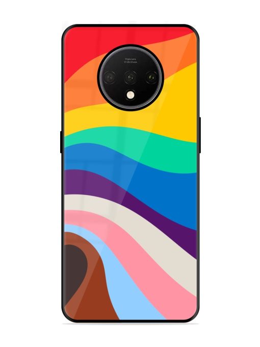 Minimal Pride Art Glossy Metal Phone Cover for Oneplus 7T Zapvi