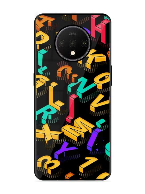 Seamless Pattern With Letters Glossy Metal Phone Cover for Oneplus 7T Zapvi