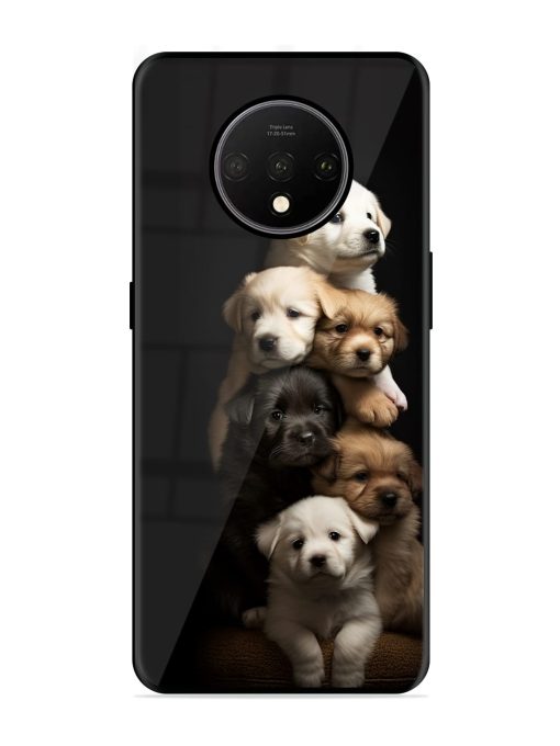 Cute Baby Dogs Glossy Metal Phone Cover for Oneplus 7T