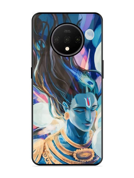 Bhagwan Sri Krishna Glossy Metal Phone Cover for Oneplus 7T Zapvi