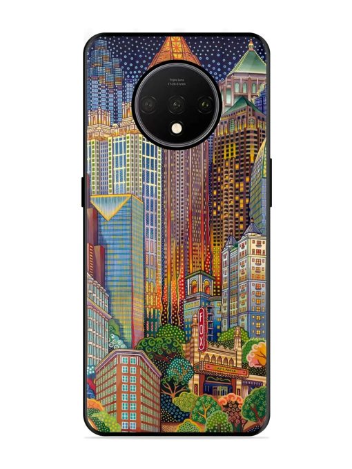 Cityscapes Art Glossy Metal Phone Cover for Oneplus 7T Zapvi