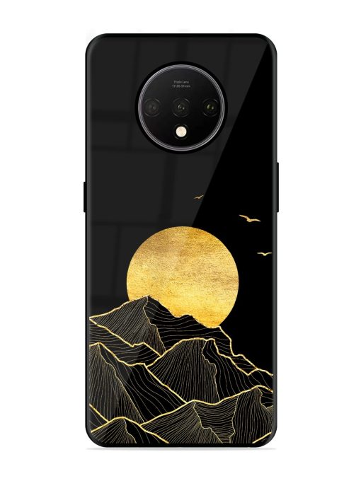 Golden Sunrise Glossy Metal Phone Cover for Oneplus 7T Zapvi