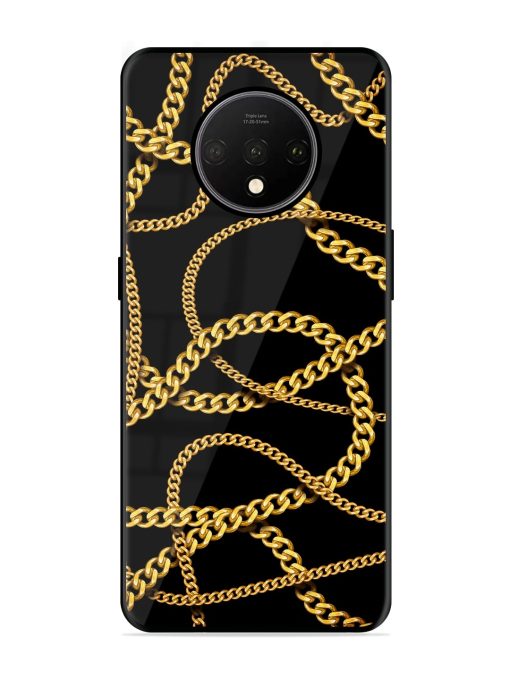 Decorative Golde Chain Glossy Metal Phone Cover for Oneplus 7T Zapvi