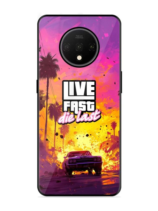 Live Fast Glossy Metal Phone Cover for Oneplus 7T