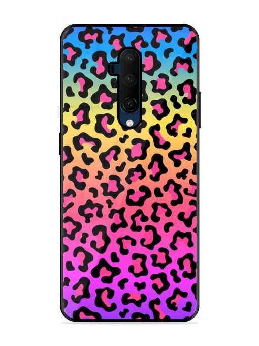 Neon Rainbow Colored Glossy Metal Phone Cover for Oneplus 7T Pro Zapvi