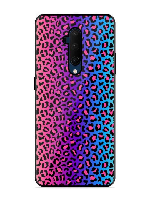 Colorful Leopard Seamless Glossy Metal Phone Cover for Oneplus 7T Pro Zapvi