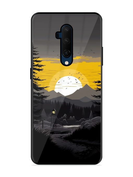 Sunset Vector Glossy Metal Phone Cover for Oneplus 7T Pro Zapvi