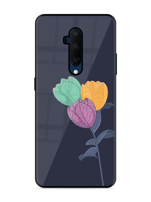 Flower Vector Glossy Metal Phone Cover for Oneplus 7T Pro Zapvi