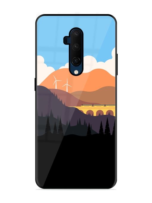 Minimal Mountain Vector Glossy Metal Phone Cover for Oneplus 7T Pro