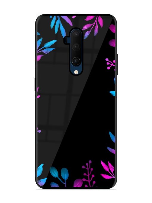 Flower Pattern Watercolor Glossy Metal Phone Cover for Oneplus 7T Pro Zapvi