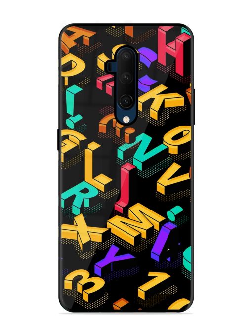 Seamless Pattern With Letters Glossy Metal Phone Cover for Oneplus 7T Pro Zapvi