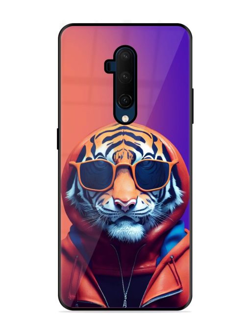 Tiger Animation Glossy Metal Phone Cover for Oneplus 7T Pro Zapvi