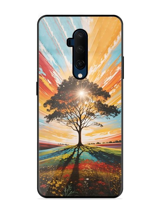 Abstract Tree Colorful Art Glossy Metal Phone Cover for Oneplus 7T Pro Zapvi