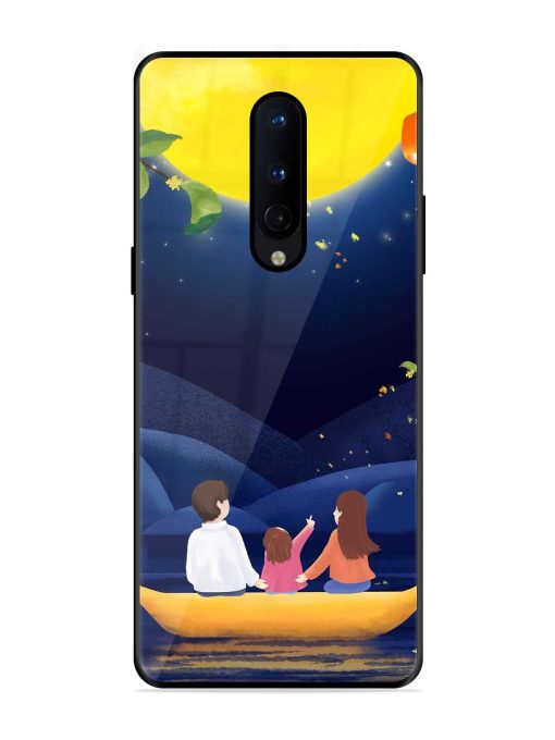 Happy Family And Beautiful View Glossy Metal Phone Cover for Oneplus 8