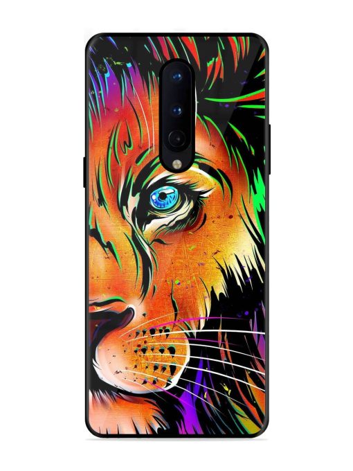 Colorful Lion Design Glossy Metal TPU Phone Cover for Oneplus 8 Zapvi