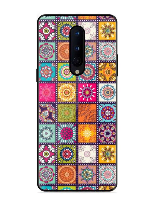 Seamless Pattern Vintage Glossy Metal Phone Cover for Oneplus 8 Zapvi