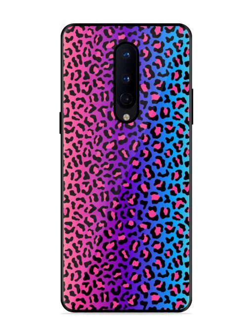 Colorful Leopard Seamless Glossy Metal Phone Cover for Oneplus 8 Zapvi