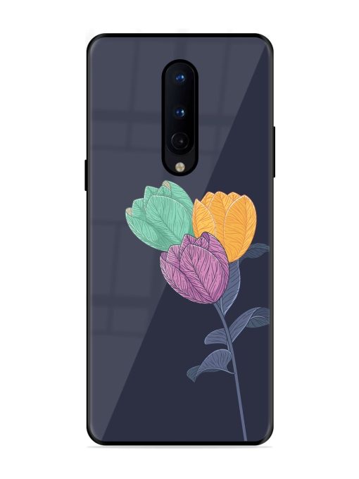 Flower Vector Glossy Metal Phone Cover for Oneplus 8 Zapvi