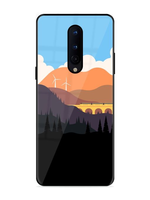 Minimal Mountain Vector Glossy Metal Phone Cover for Oneplus 8