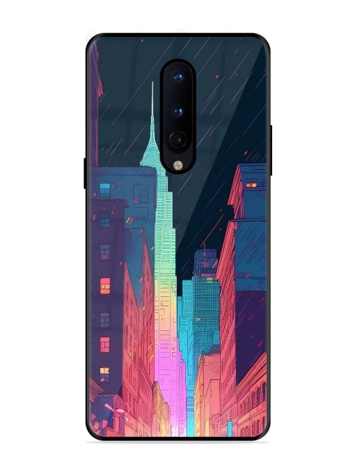 Minimal City Art Glossy Metal Phone Cover for Oneplus 8 Zapvi