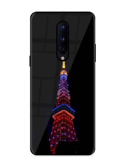 Eiffel Tower Night View Glossy Metal Phone Cover for Oneplus 8 Zapvi