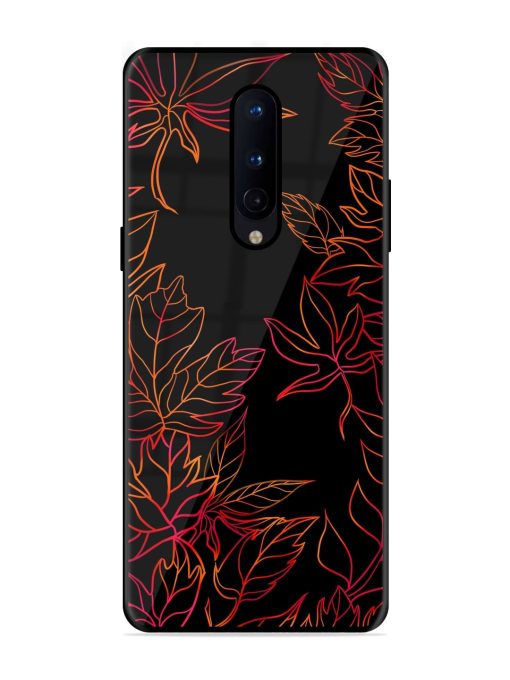 Red Floral Pattern Glossy Metal Phone Cover for Oneplus 8 Zapvi