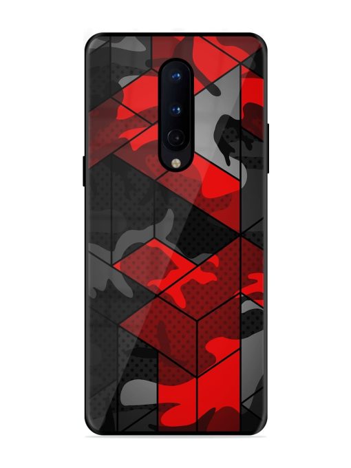 Royal Red Camouflage Pattern Glossy Metal Phone Cover for Oneplus 8