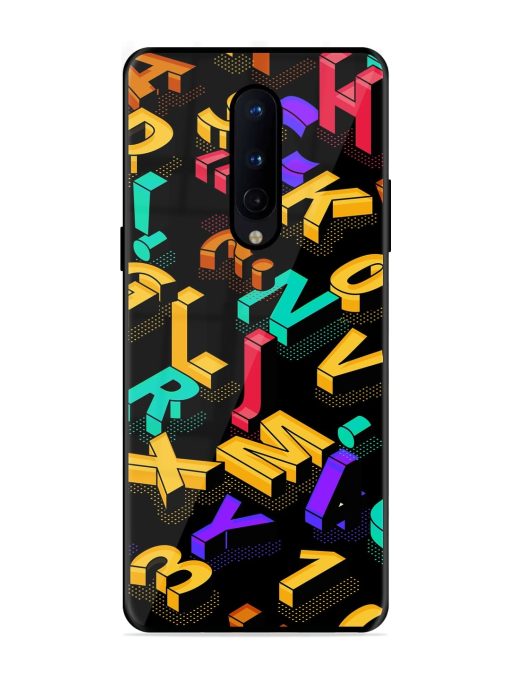 Seamless Pattern With Letters Glossy Metal Phone Cover for Oneplus 8 Zapvi