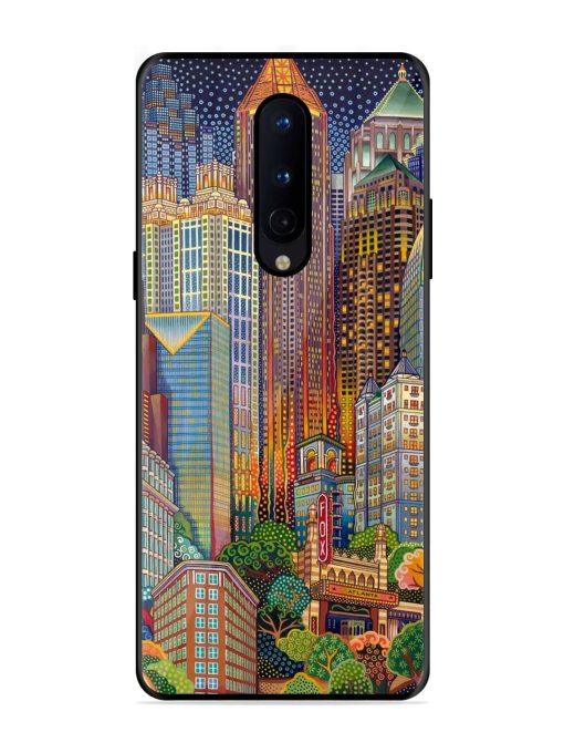 Cityscapes Art Glossy Metal Phone Cover for Oneplus 8 Zapvi