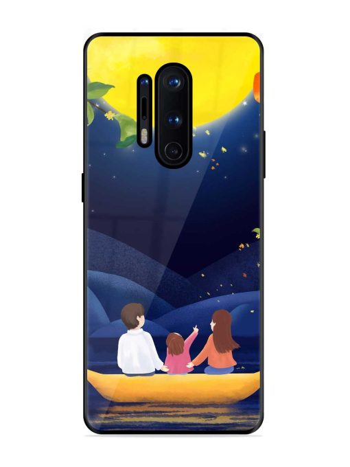 Happy Family And Beautiful View Glossy Metal Phone Cover for Oneplus 8 Pro Zapvi