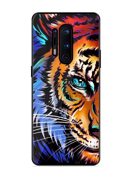 Colorful Lion Art Glossy Metal Phone Cover for Oneplus 8 Pro Zapvi