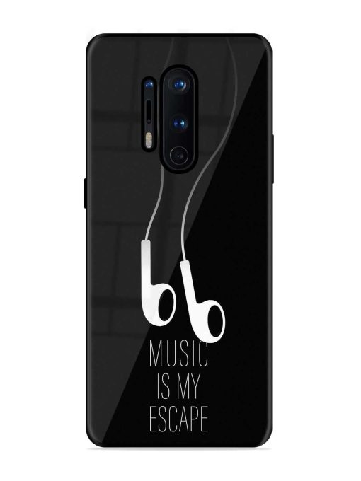 Music Is My Escape Glossy Metal Phone Cover for Oneplus 8 Pro Zapvi