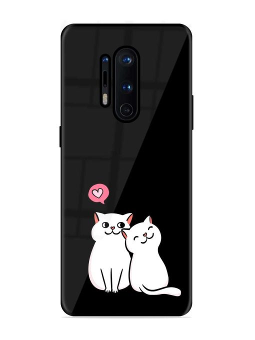 Cat Love Glossy Metal Phone Cover for Oneplus 8 Pro Zapvi