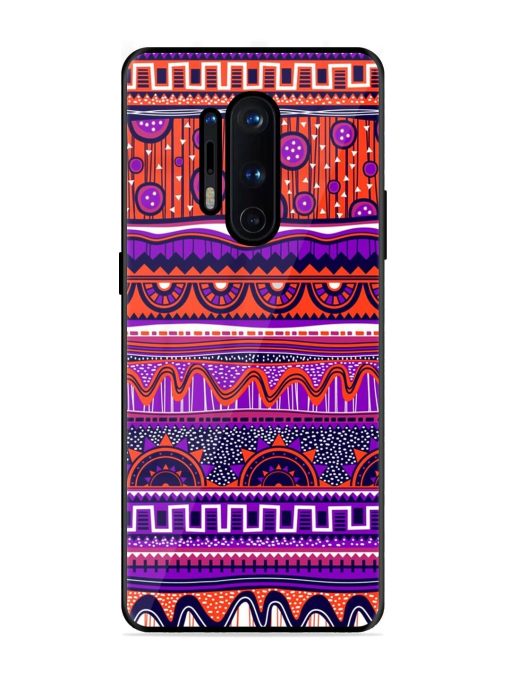 Ethnic Seamless Pattern Glossy Metal TPU Phone Cover for Oneplus 8 Pro Zapvi