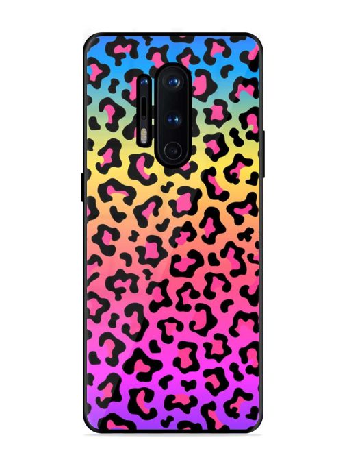 Neon Rainbow Colored Glossy Metal Phone Cover for Oneplus 8 Pro Zapvi