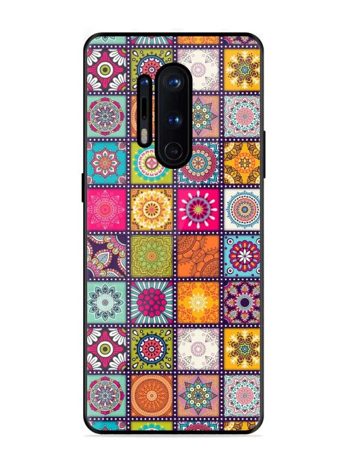 Seamless Pattern Vintage Glossy Metal Phone Cover for Oneplus 8 Pro Zapvi