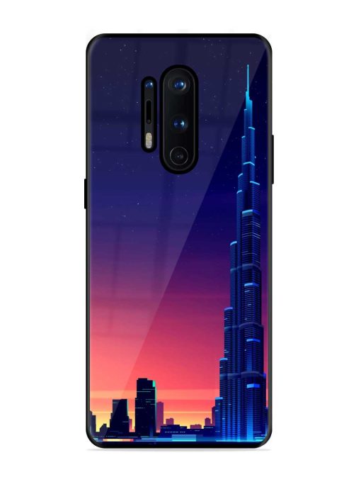 Burj Khalifa Abstract Glossy Metal Phone Cover for Oneplus 8 Pro Zapvi