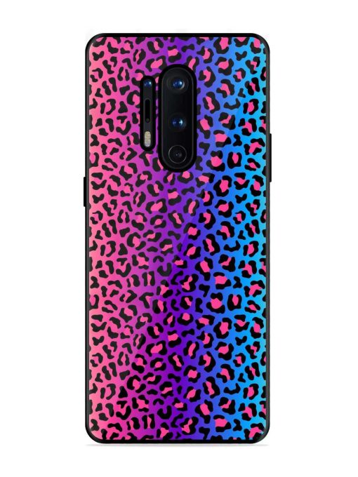 Colorful Leopard Seamless Glossy Metal Phone Cover for Oneplus 8 Pro Zapvi