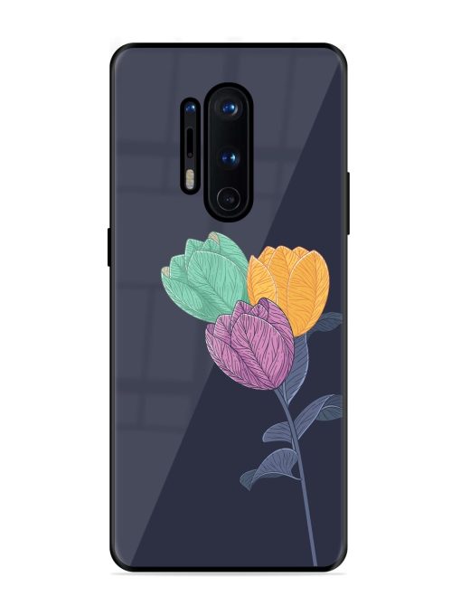 Flower Vector Glossy Metal Phone Cover for Oneplus 8 Pro Zapvi