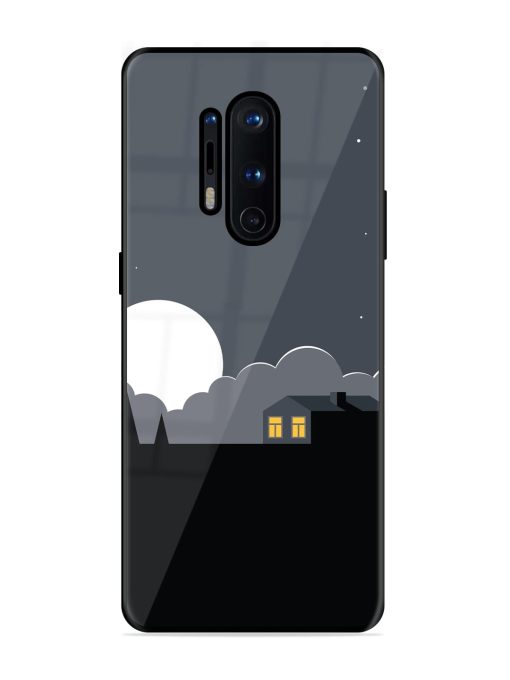 Full Moon Vector Art Glossy Metal Phone Cover for Oneplus 8 Pro Zapvi