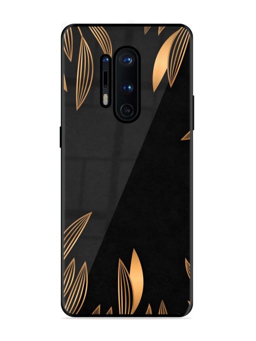 Golden Leaf Pattern Glossy Metal Phone Cover for Oneplus 8 Pro Zapvi