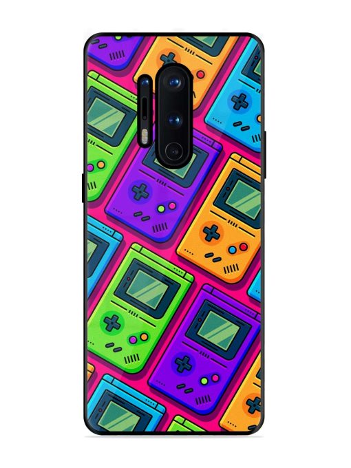 Game Seamless Pattern Glossy Metal Phone Cover for Oneplus 8 Pro Zapvi