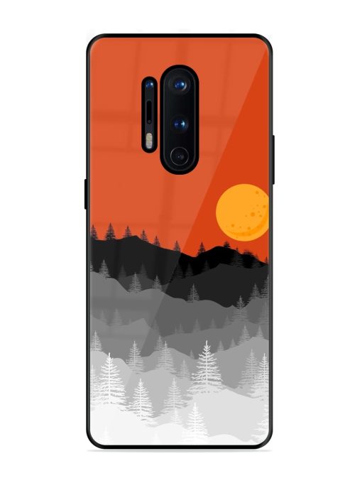 Mountain Lofi Sun Glossy Metal Phone Cover for Oneplus 8 Pro Zapvi