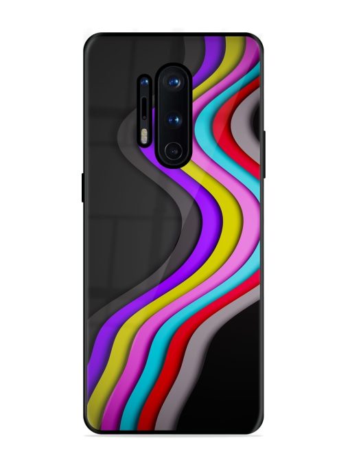 Liquid Blue Abstract Glossy Metal Phone Cover for Oneplus 8 Pro Zapvi