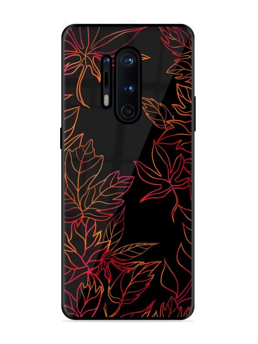 Red Floral Pattern Glossy Metal Phone Cover for Oneplus 8 Pro Zapvi