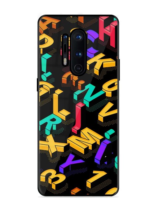 Seamless Pattern With Letters Glossy Metal Phone Cover for Oneplus 8 Pro