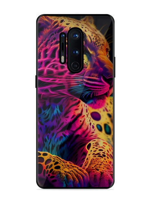 Leopard Art Glossy Metal Phone Cover for Oneplus 8 Pro Zapvi