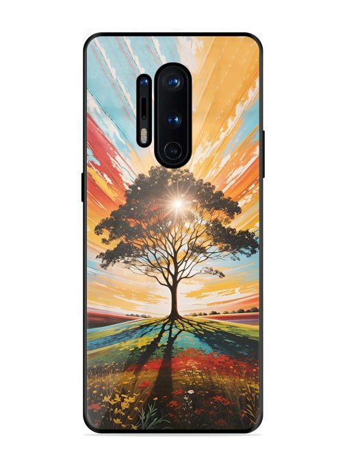 Abstract Tree Colorful Art Glossy Metal Phone Cover for Oneplus 8 Pro Zapvi